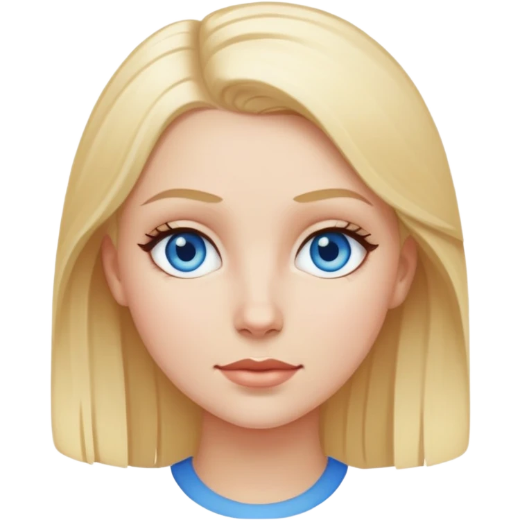 white girl with blonde hair and blue eyes emoji