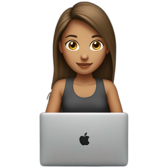 Girl-hold-MacBook emoji