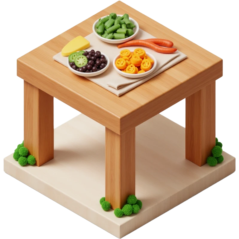 ingridients on the kitchen table emoji
