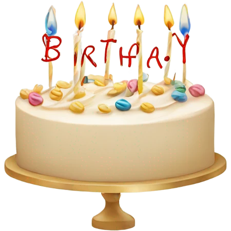 Happy Birthday in cursive font  emoji