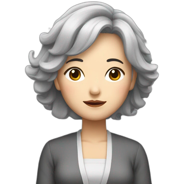 Chinese lady grey hair excise emoji