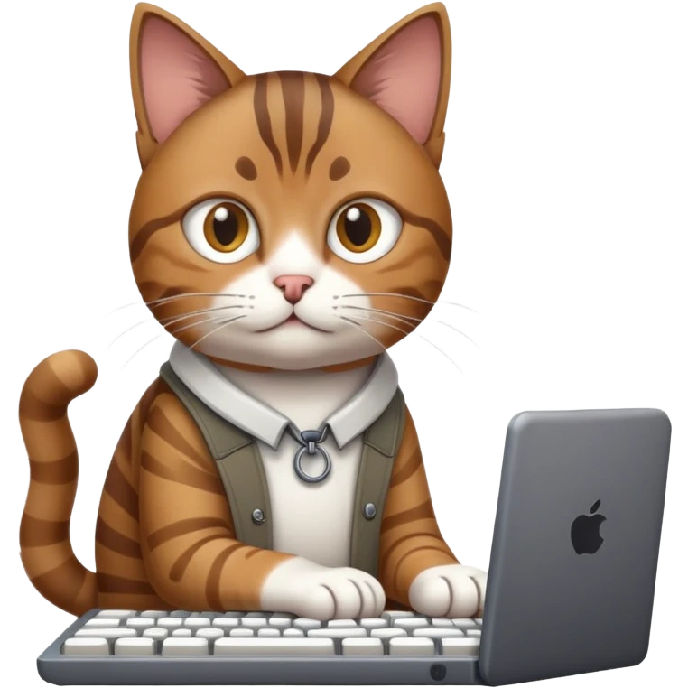 cat software developer with keyboard emoji