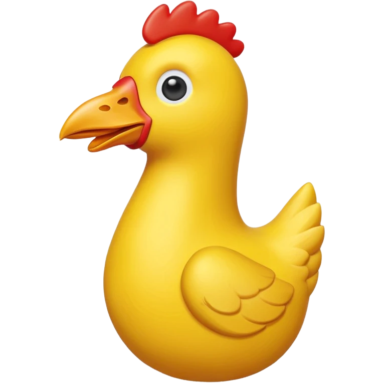 rubber chicken toy with exaggerated beak emoji