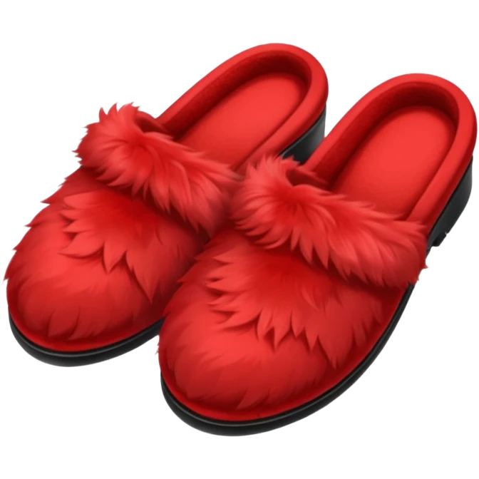 red slippers with red fur emoji