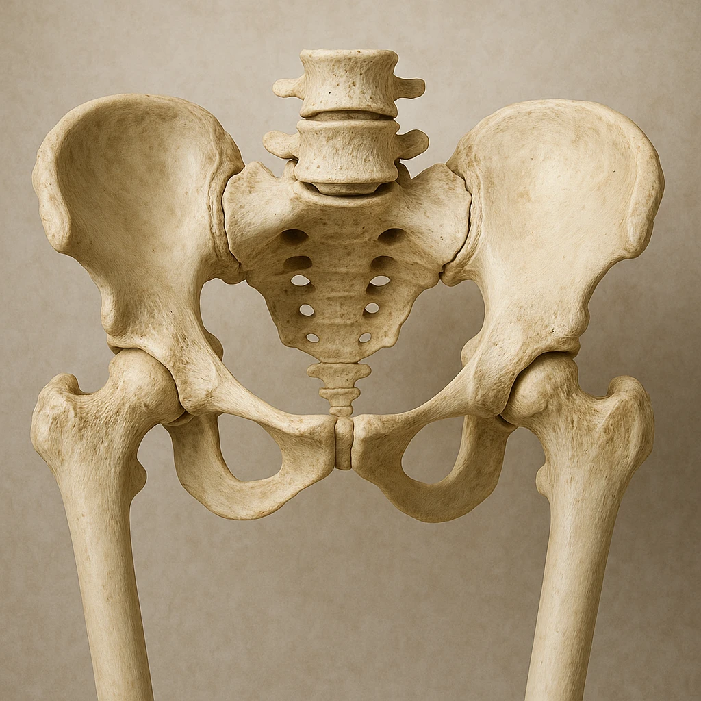 realistic detailed anatomical view of human pelvic bones emoji
