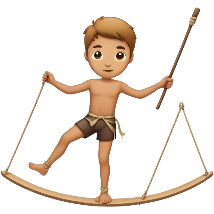 person on tightrope holding balancing stick
 emoji