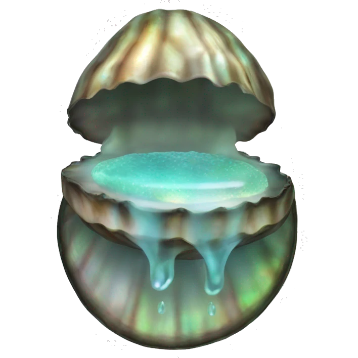Abalone with a face and body crying emoji