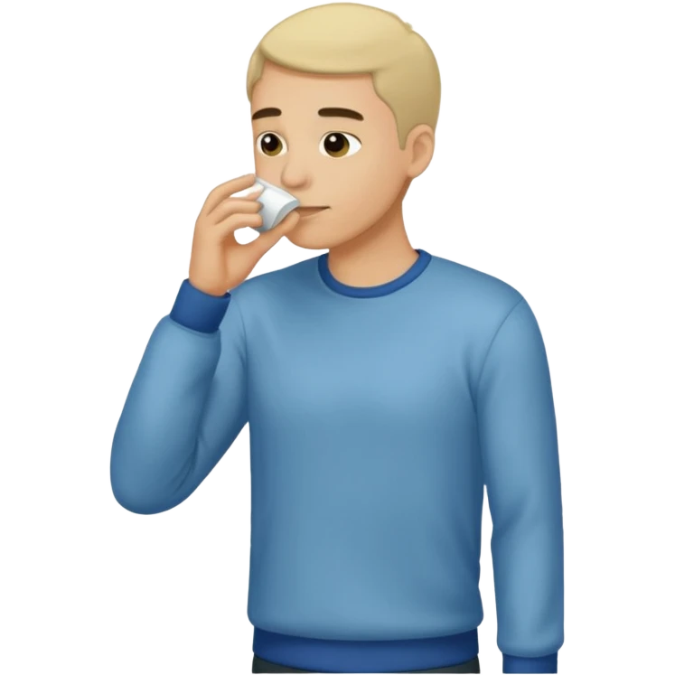 ligth man smelling full body emoji