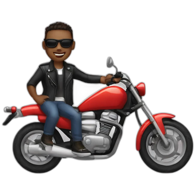 Myself with a cool motorbike emoji
