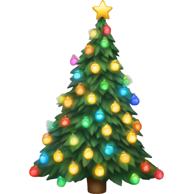 Christmas tree with rainbow lights emoji
