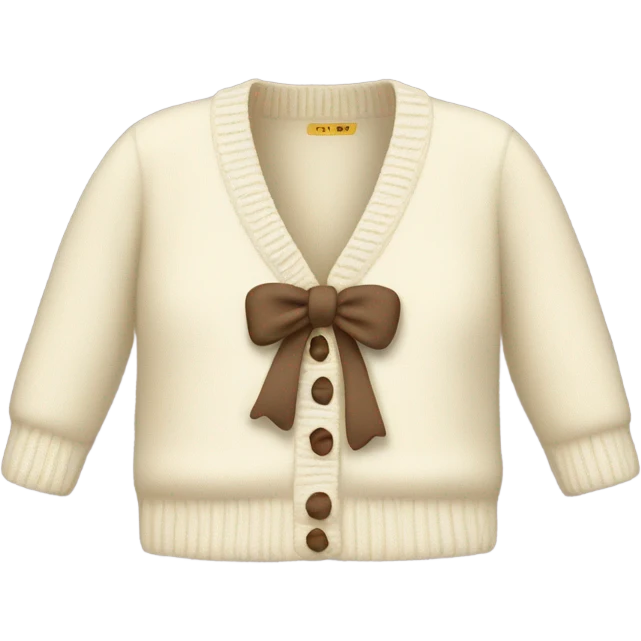 short cream Cardigan with  bow emoji