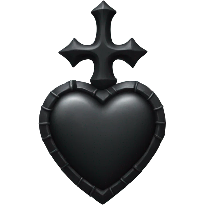gothic black iron heart  emoji