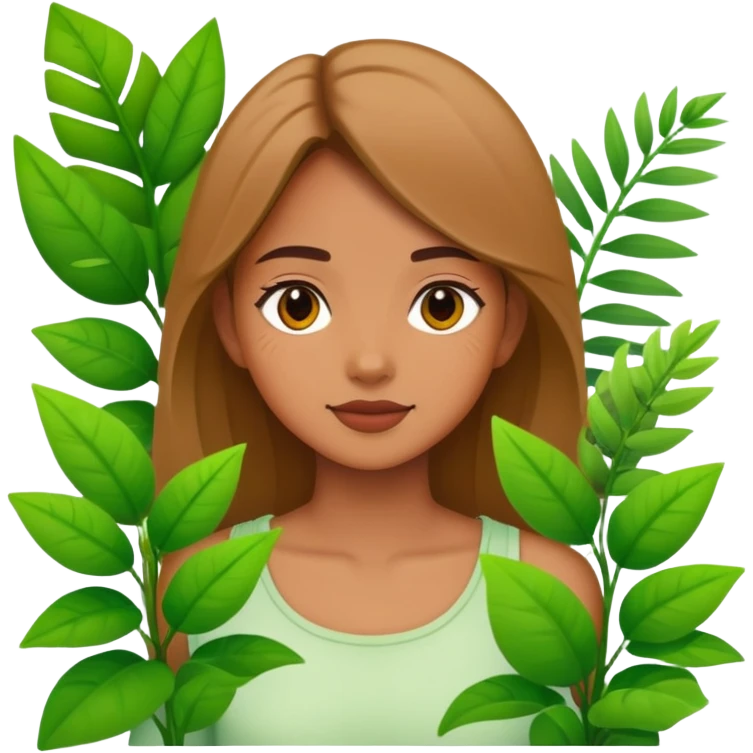 Girl with plants everywhere emoji