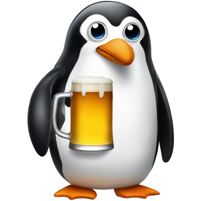 penguin with beer emoji