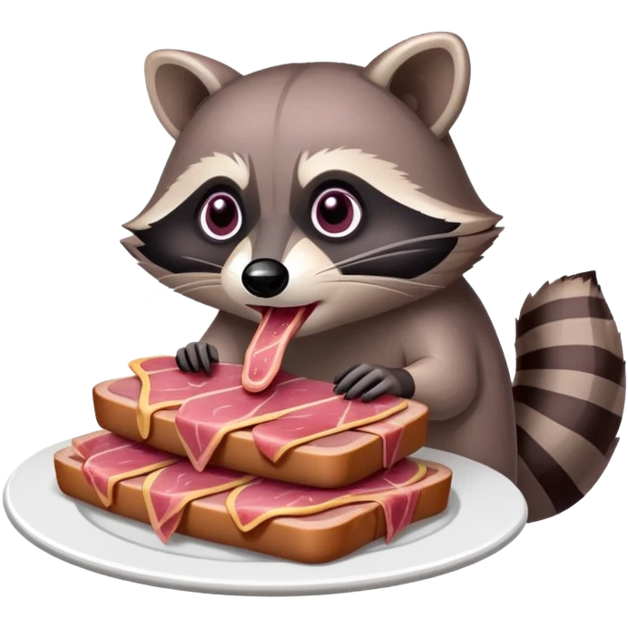 raccoon with SPAM meat EMOJI  emoji