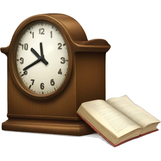 speed clock with book emoji