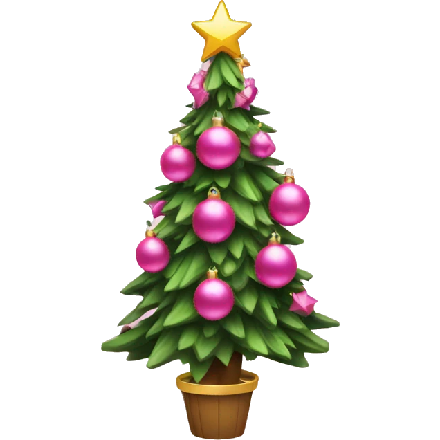 Christmas tree with pink ornaments  emoji