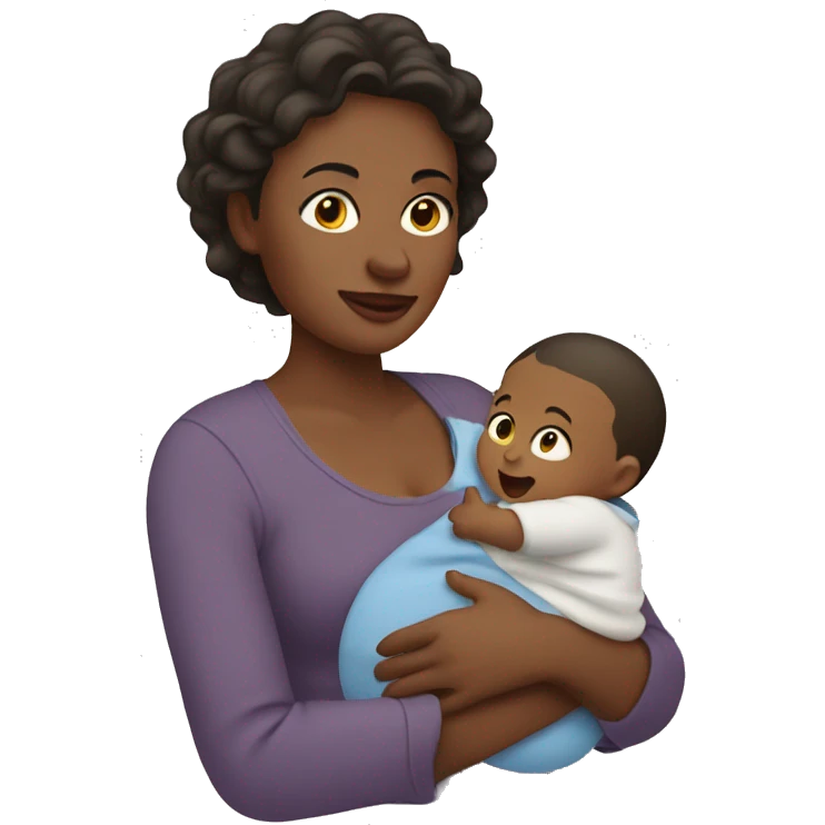 Mom with a baby boy in her arms  emoji