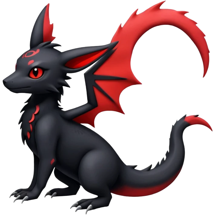 Dark Edgy Salandit-Umbreon-Fakémon-hybrid-creature (full body)  emoji