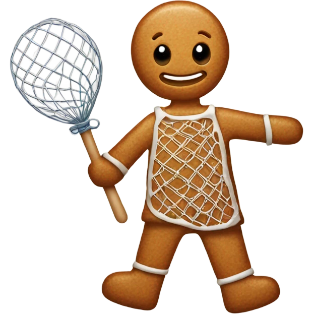 Ginger bread man holding a net emoji