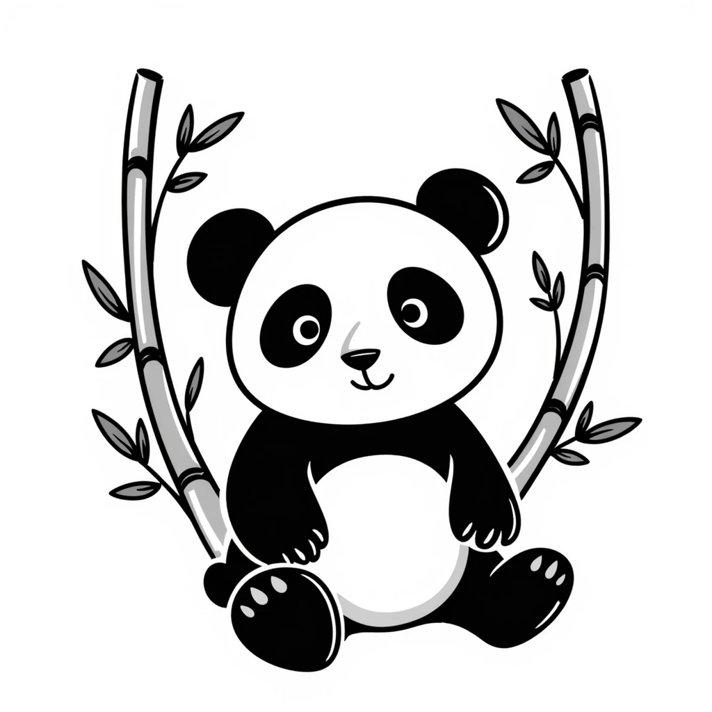 A lovely panda surrounded by bamboo emoji