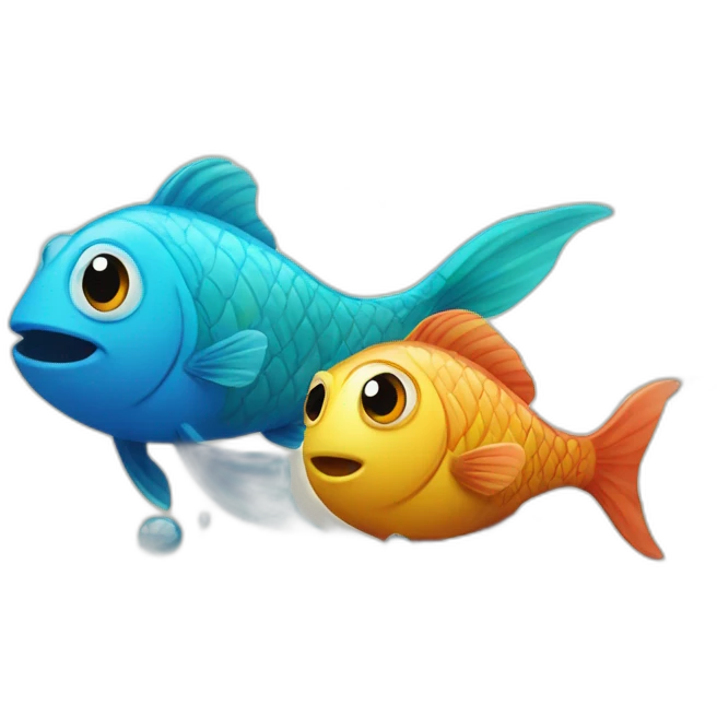 Two fishes in water emoji