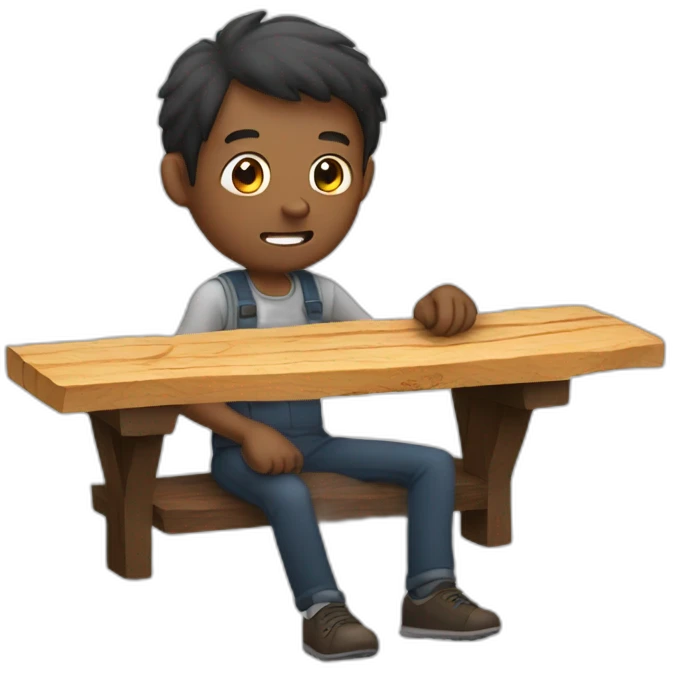 man eating a plank of wood emoji