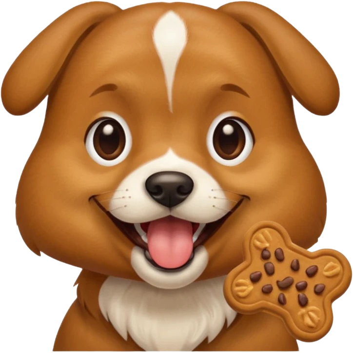 dog eating dog treat emoji