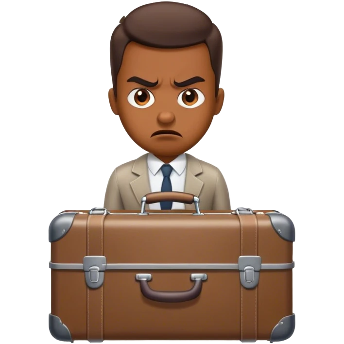 Angry man on suitcase emoji