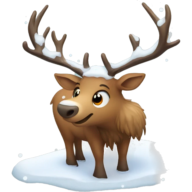 Elk in the snow emoji