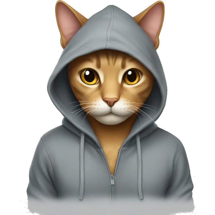 Cat wearing a hoodie emoji