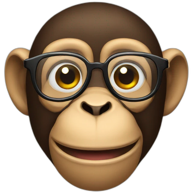 Monkey with glasses emoji