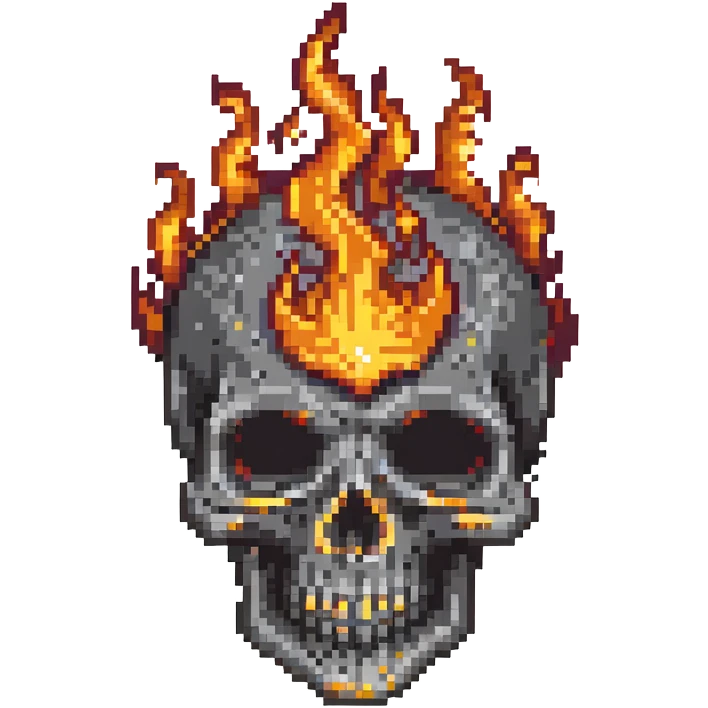 skull with flames emoji