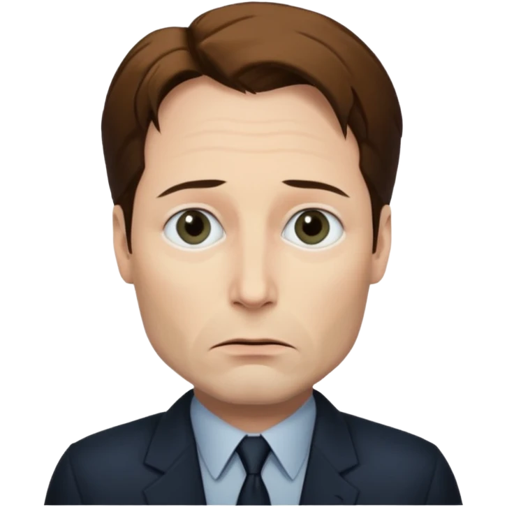 trust no one Mulder from the x-files looking very very worried emoji