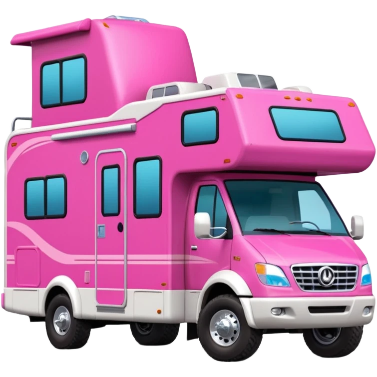 Aerodynamic Streamlined Barbie styled motor home rv off-roading rock-climbing 4x4 desert Winnebago party bus monster truck  emoji