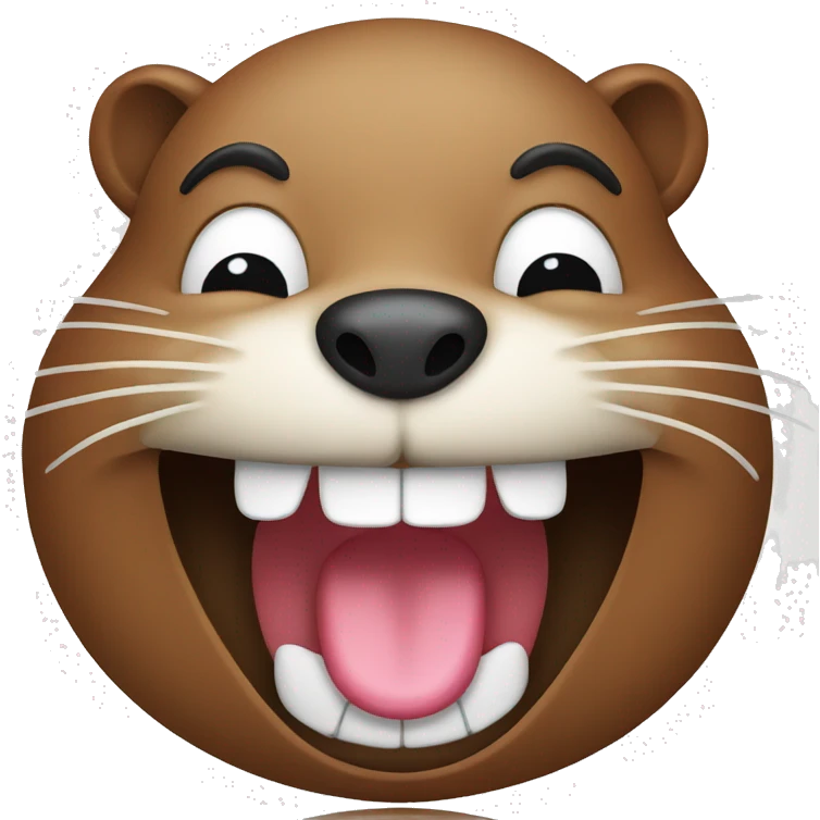 Beaver laughing with tears  emoji