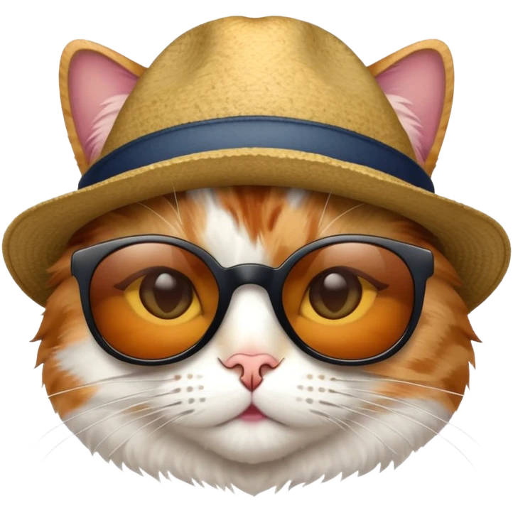 Cat with sunglasses and an hat emoji