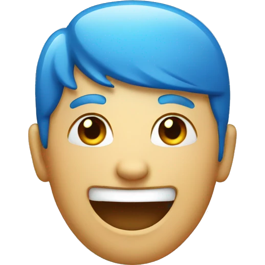 original smile emoji in blue color emoji