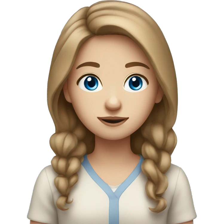 Light brown haired girl with blue eyes emoji