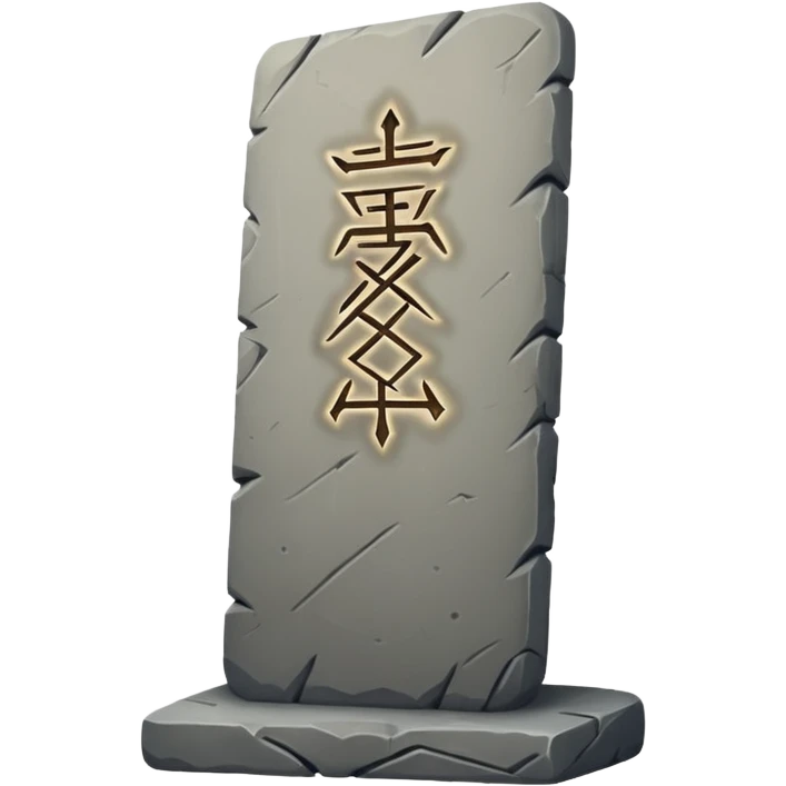 Stone Tablet – Carved gray slab with ancient runes. emoji