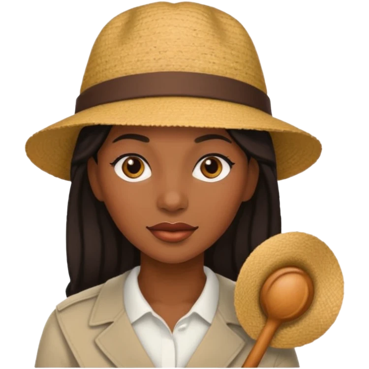 black woman with hat emoji