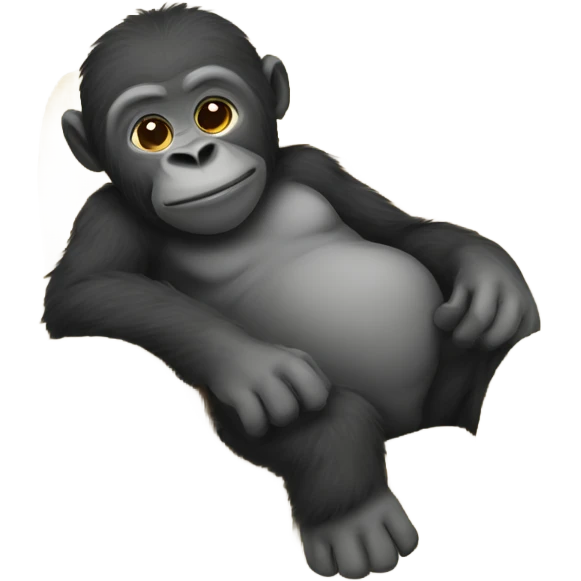 Baby gorilla napping on a couch with a blanket on emoji