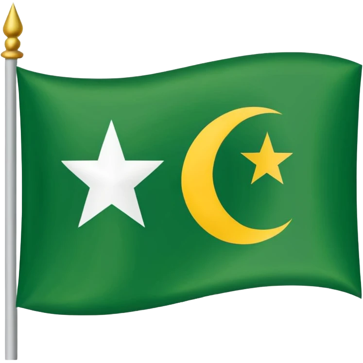 Flag of Kashmir it h crescent and star and of yellow, green and white colours  emoji