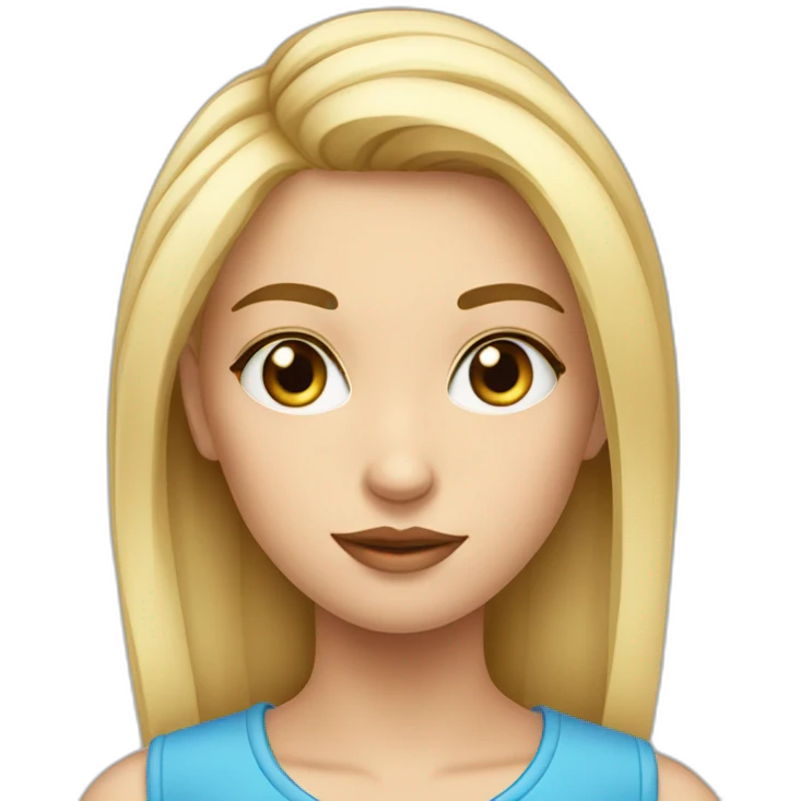 fille blonde mi courts yeux bleu emoji
