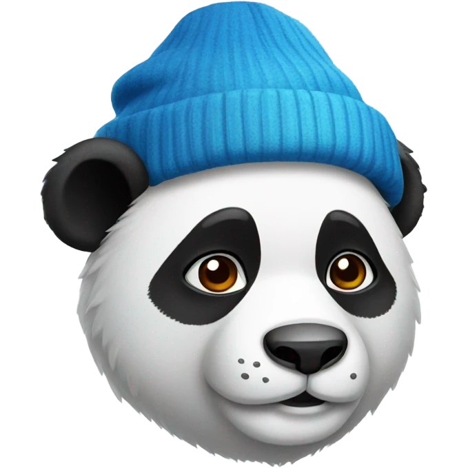 Panda wearing a blue beanie  emoji