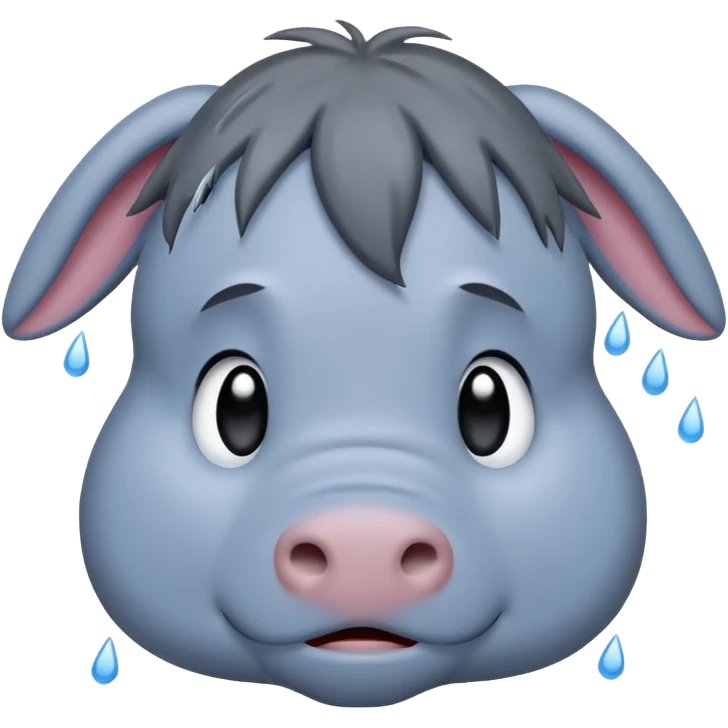 Disney’s eeyore sad under a rain cloud  emoji