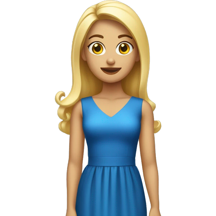 chica rubia con vestido azul  emoji