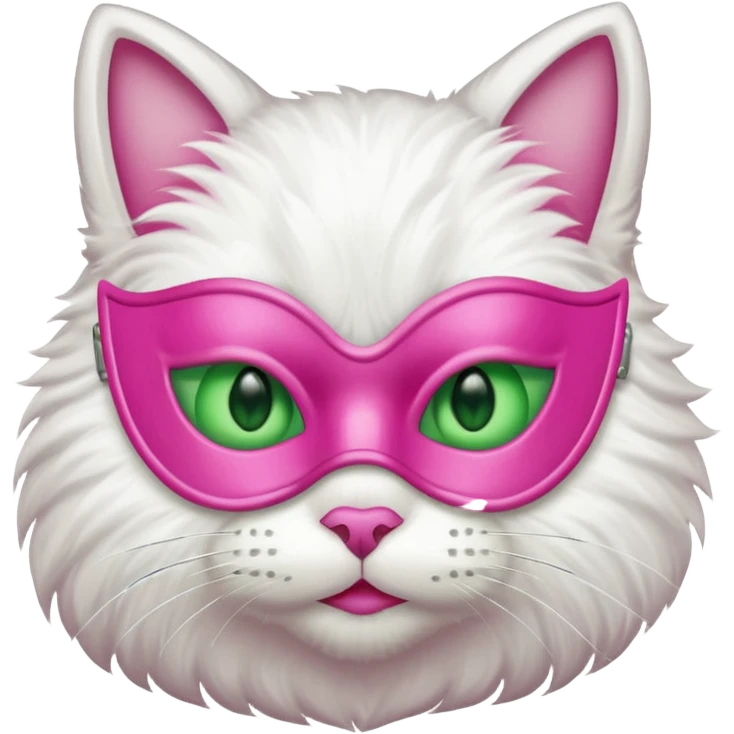 an portrait cat with pink mask
 emoji