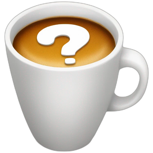 coffee cup with question mark emoji