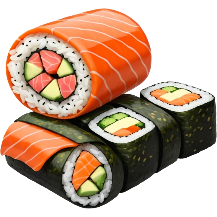 Sushi rolls rice outside restaurant style  emoji